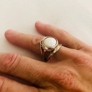 Cultured Keshi Pearl Silver Ring